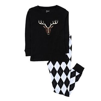 Leveret Kids Two Piece Cotton Pajamas Argyle