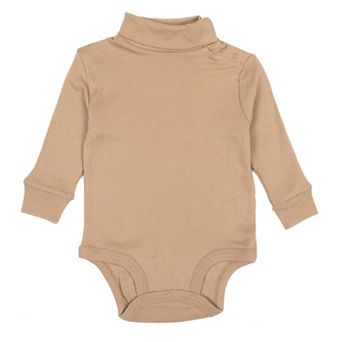Leveret Baby Turtleneck Bodysuit Neutral Solid Color