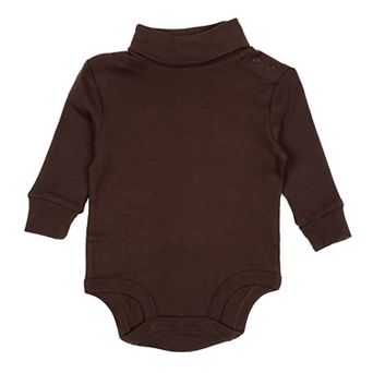 Leveret Baby Turtleneck Bodysuit Neutral Solid Color