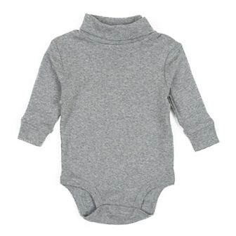 Leveret Baby Turtleneck Bodysuit Neutral Solid Color