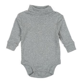 Leveret Baby Turtleneck Bodysuit Neutral Solid Color