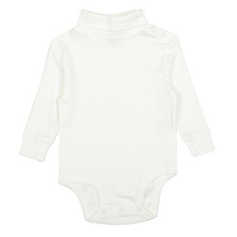 Leveret Baby Turtleneck Bodysuit Neutral Solid Color