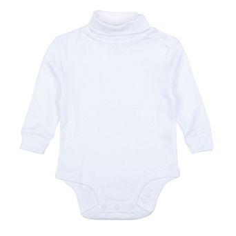 Leveret Baby Turtleneck Bodysuit Neutral Solid Color