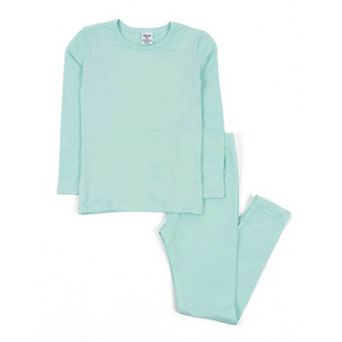Leveret Kids Two Piece Thermal Pajamas Classic Solid Color