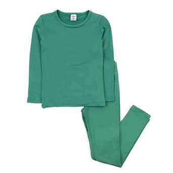 Leveret Kids Two Piece Thermal Pajamas Classic Solid Color