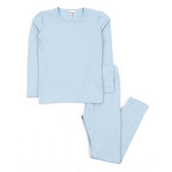 Leveret Kids Two Piece Thermal Pajamas Classic Solid Color