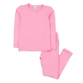 Leveret Kids Two Piece Thermal Pajamas Classic Solid Color
