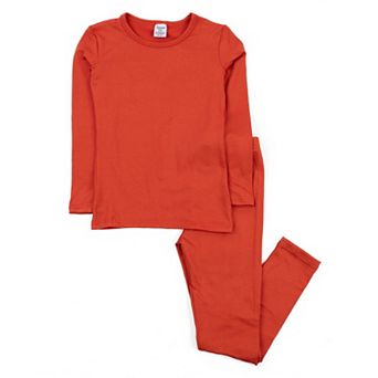 Leveret Kids Two Piece Thermal Pajamas Classic Solid Color