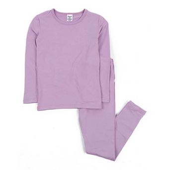 Leveret Kids Two Piece Thermal Pajamas Classic Solid Color