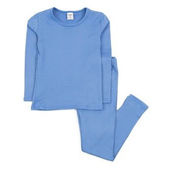 Leveret Kids Two Piece Thermal Pajamas Classic Solid Color