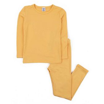 Leveret Kids Two Piece Thermal Pajamas Classic Solid Color