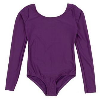 Leveret Girls Long Sleeve Leotard Classic Solid Color