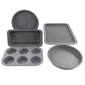 Oster Cocina 6 pc Carbon Steel Non Stick Bakeware Set in Greystone