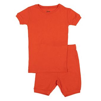 Leveret Kids Two Piece Cotton Short Pajamas Classic Solid Color