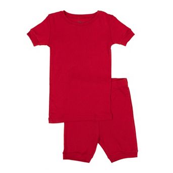 Leveret Kids Two Piece Cotton Short Pajamas Classic Solid Color