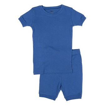 Leveret Kids Two Piece Cotton Short Pajamas Classic Solid Color