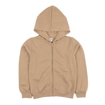 Leveret Kids Zipper Hoodie Cotton Neutral Solid Color
