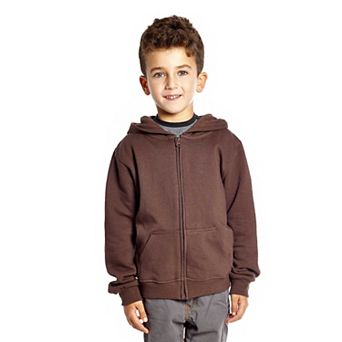 Leveret Kids Zipper Hoodie Cotton Neutral Solid Color