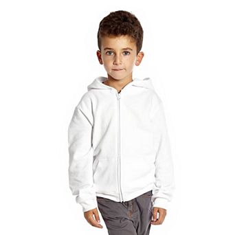 Leveret Kids Zipper Hoodie Cotton Neutral Solid Color