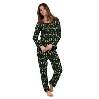 Leveret Womens Two Piece Cotton Loose Fit Pajamas Alien