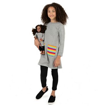 Leveret Toddler Girls And Doll Sweat Dress