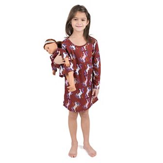 Leveret Girls and Doll Nightgown Unicorn