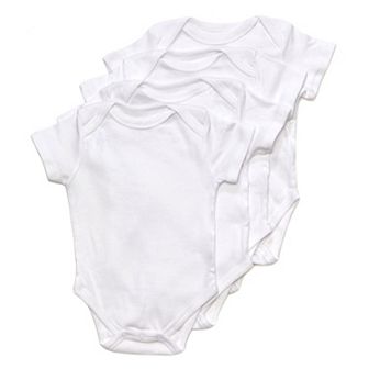 Leveret Baby Four Pack Short Sleeve White Bodysuits