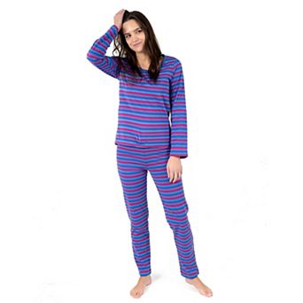Leveret Womens Two Piece Cotton Loose Fit Striped Pajamas