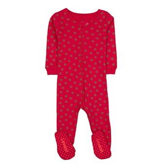 Leveret Kids Footed Cotton Pajama Snowflake