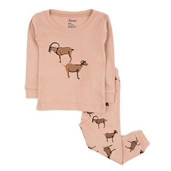 Leveret Kids Two Piece Cotton Pajamas Goat