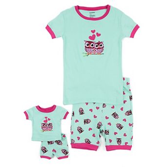 Leveret Girls and Doll Short Pajamas Owl