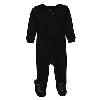 Leveret Kids Footed Cotton Pajama Neutral Solid Color