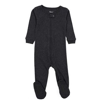 Leveret Kids Footed Cotton Pajama Neutral Solid Color