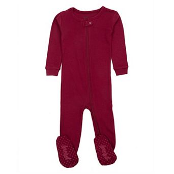 Leveret Kids Footed Cotton Pajama Neutral Solid Color