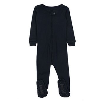 Leveret Kids Footed Cotton Pajama Neutral Solid Color