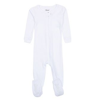 Leveret Kids Footed Cotton Pajama Neutral Solid Color