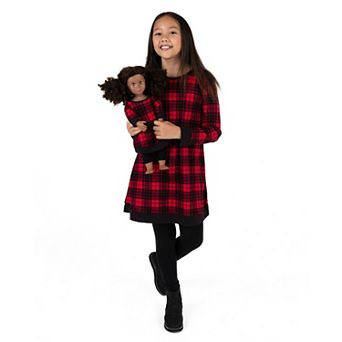 Leveret Girls and Doll Cotton Dress Plaid