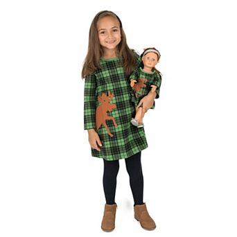 Leveret Girls and Doll Cotton Dress Plaid