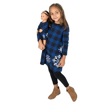 Leveret Girls and Doll Cotton Dress Plaid
