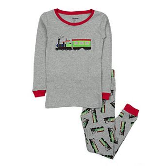 Leveret Kids Two Piece Cotton Pajamas Train