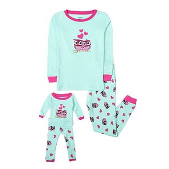 Leveret Girls and Doll Cotton Pajamas Owl