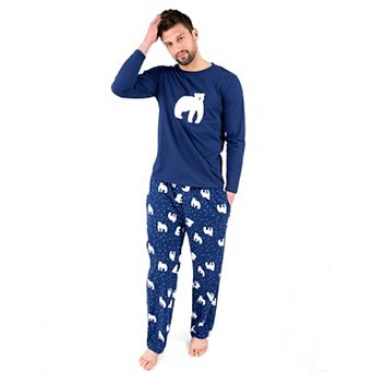 Leveret Mens Pajamas Cotton Top Flannel Pants Polar Bear