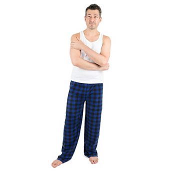 Leveret Mens Fleece Pants Plaid