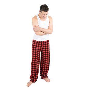 Leveret Mens Fleece Pants Plaid
