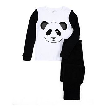 Leveret Kids Cotton Top and Fleece Pants Pajamas Panda
