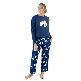 Leveret Womens Pajamas Cotton Top Flannel Pants Polar Bear