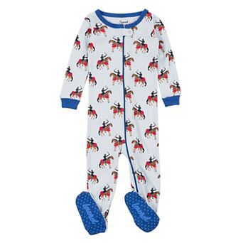 Leveret Kids Footed Cotton Pajama Knights