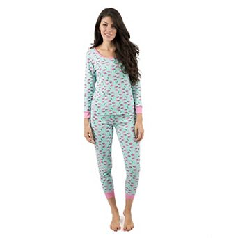 Leveret Womens Two Piece Cotton Pajamas Flamingo