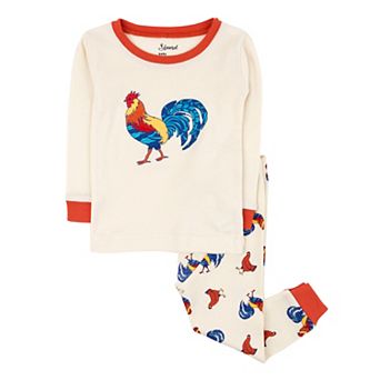 Leveret Kids Two Piece Cotton Pajamas Rooster