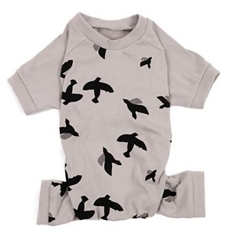 Leveret Dog Cotton Pajama Bird Gray